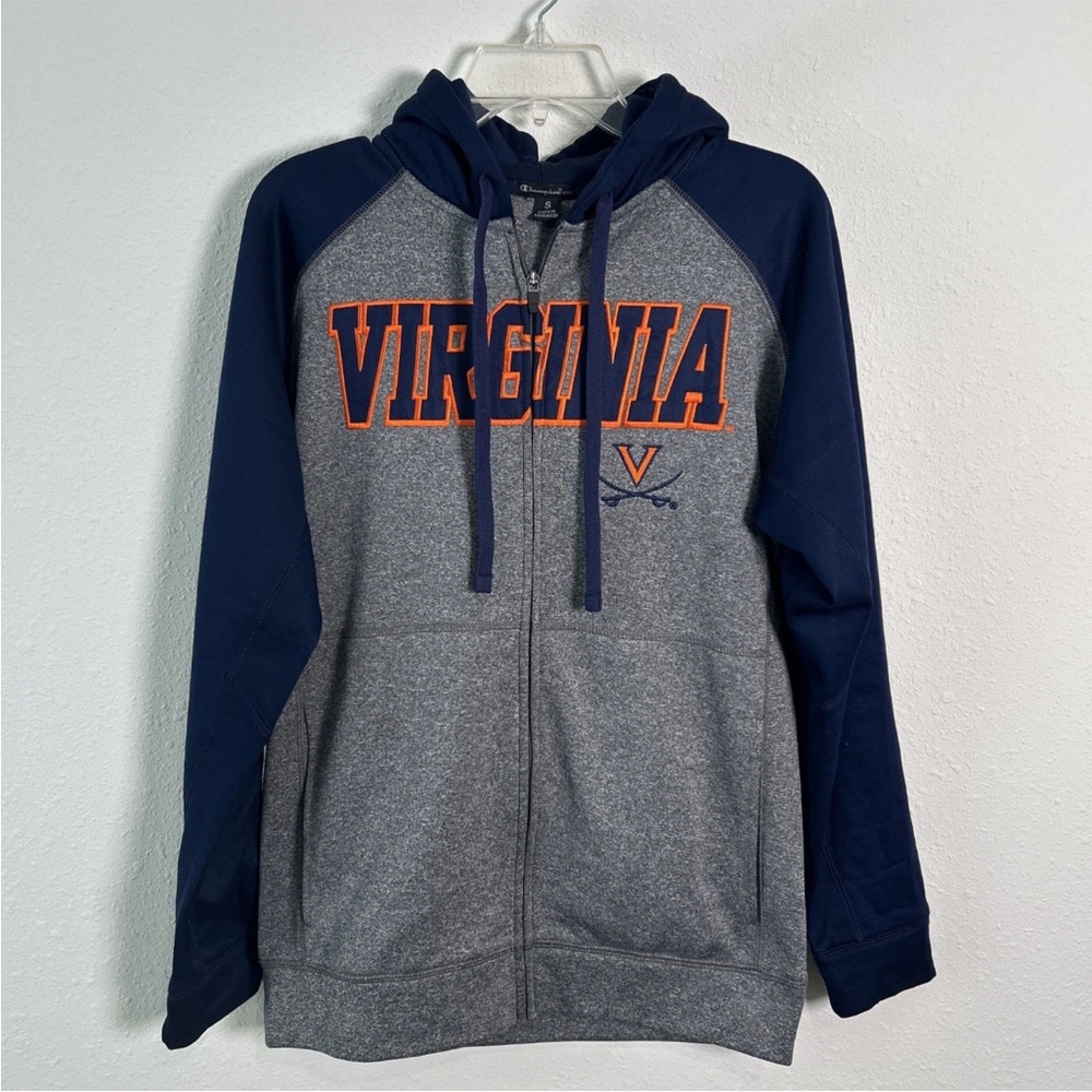 University Of Virginia Cavaliers Champion Elite Full Zip Embroidered Hoodie Sz S - Picture 1 of 15